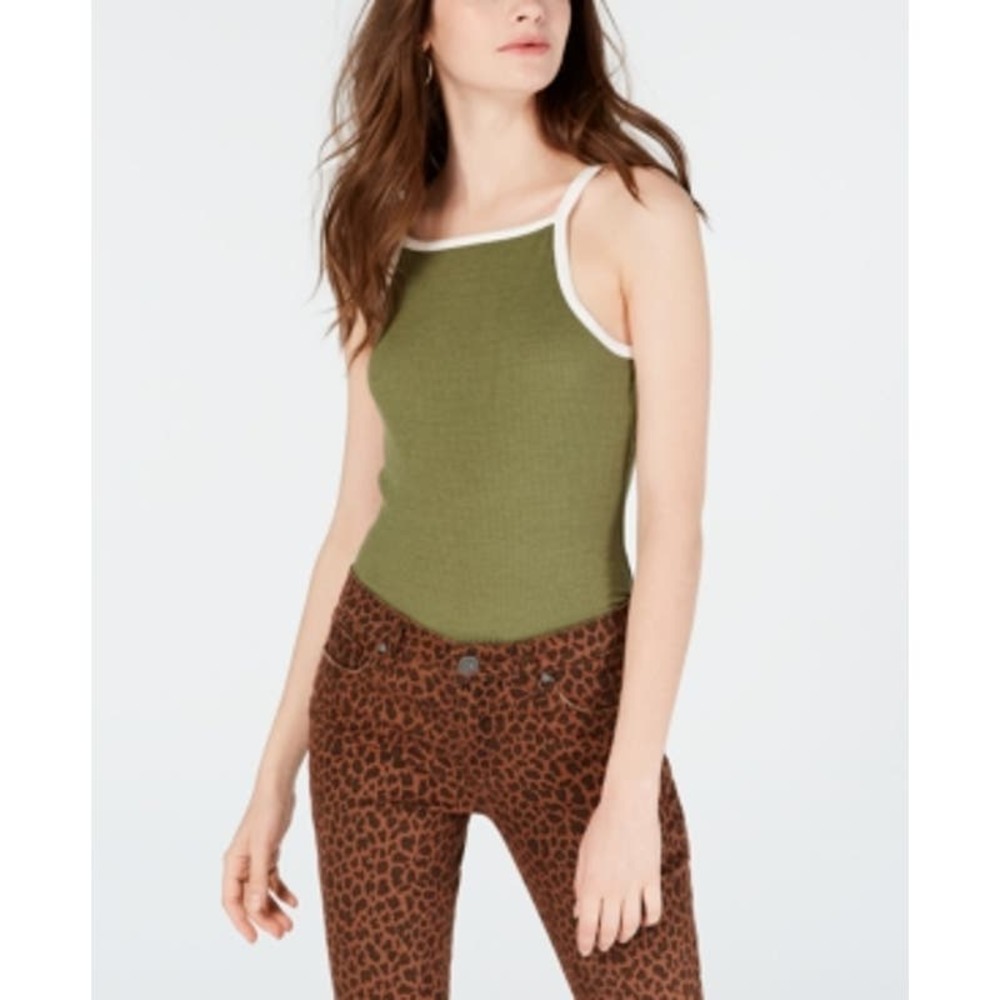 Self Esteem Ribbed Tank Top - Olive, Med